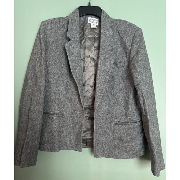 The Villager Jackets & Blazers - The Villager Blazer Women’s 12 Gray Wool Blend Preppy Academia Old Money Classic